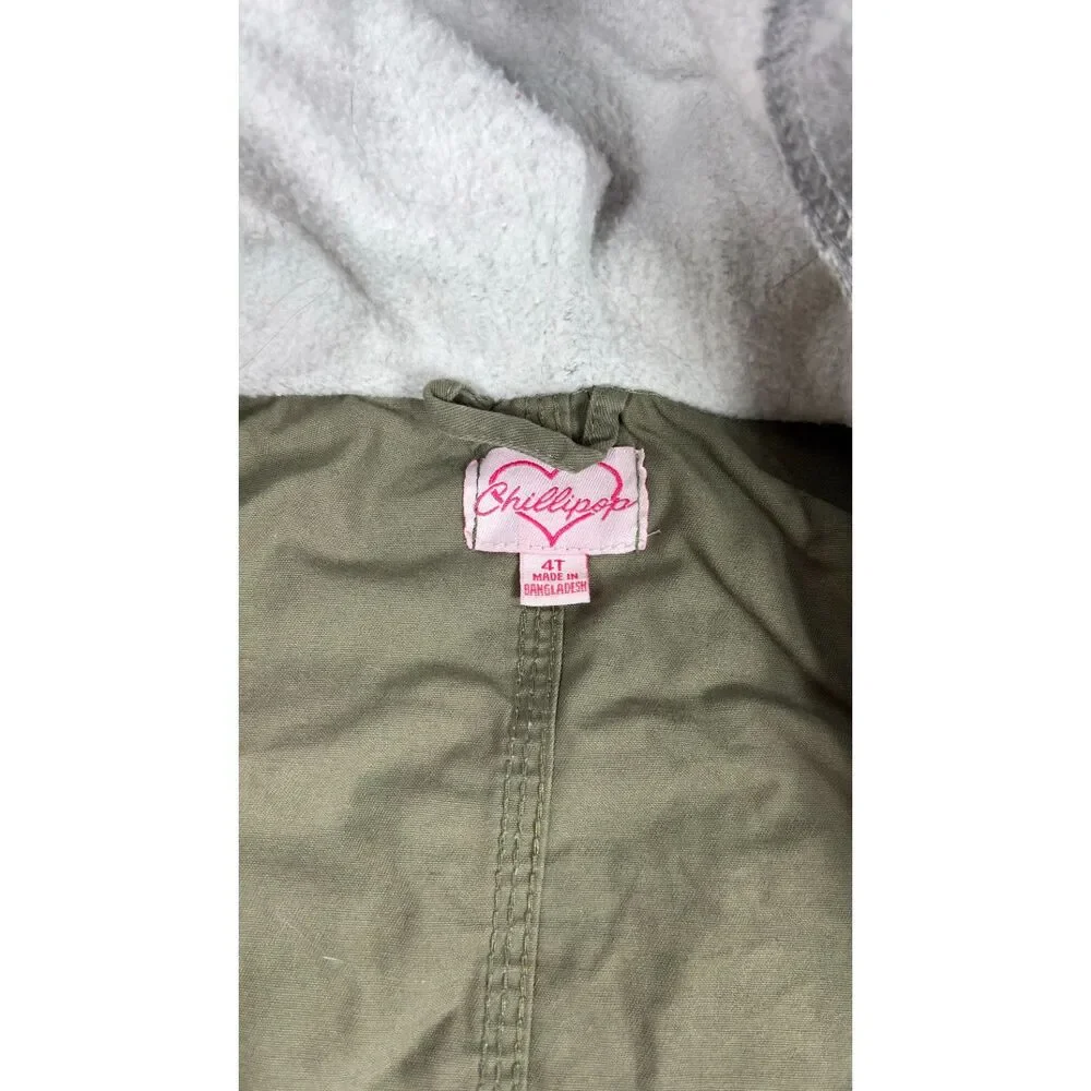 Girls 2 Jackets Coats Size 4T Disney Minnie Mouse Pink Chillipop Olive Green